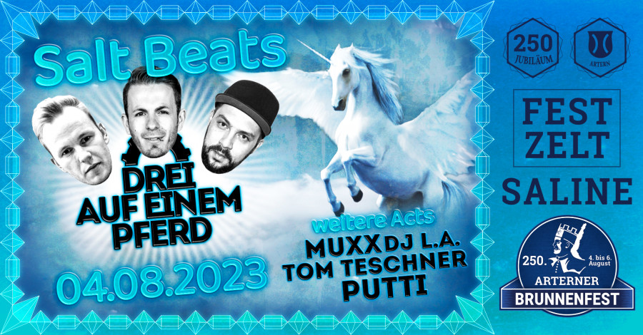 Salt Beats mit DREI AUF EINEM PFERD ( Tom B. - Nick D Lite - Vortex ), Tom Teschner - DJ L.A. - Muxx - Putti