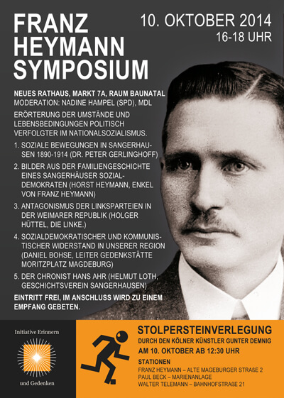 Gestaltung eines Flyers für die Sangerhäuser Initiative Erinnern und Gedenken