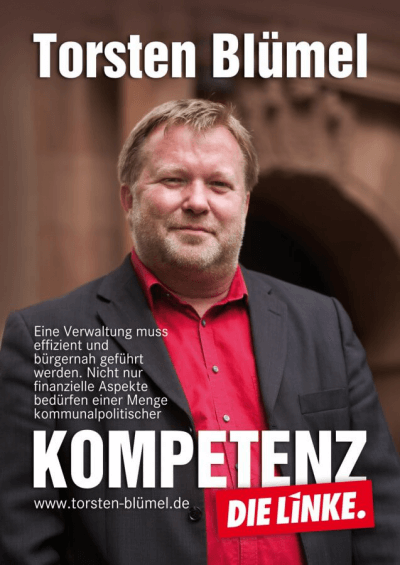 Plakate für Torsten Blümel zur Bürgermeisterwahl in Artern