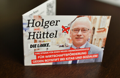 Gestaltung Materialien zur Oberbürgermeisterwahl in Sangerhausen